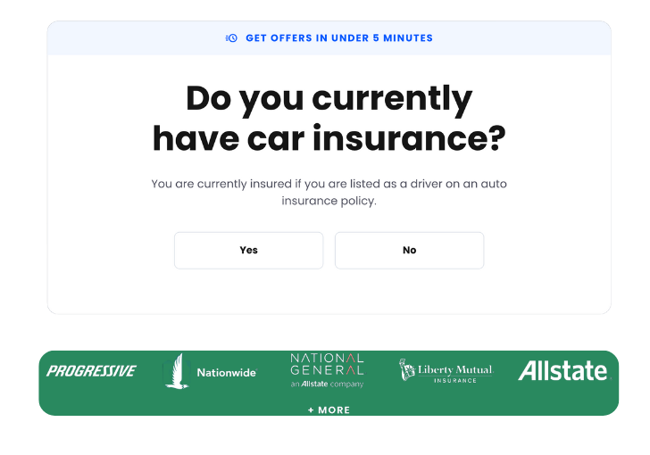 Get offers in under 5 minutes - Auto Insurance